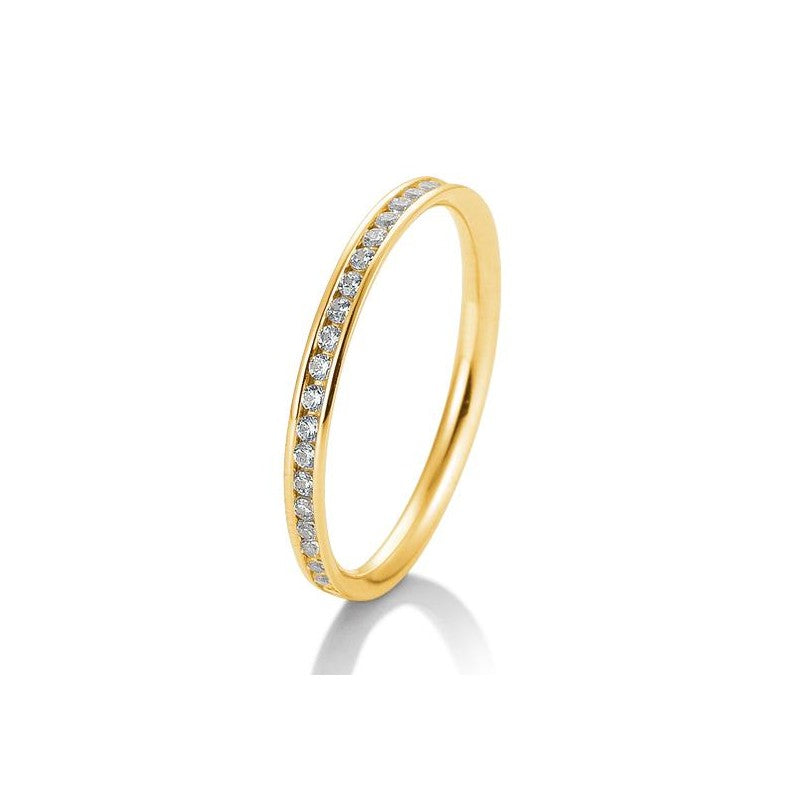 Vorsteckring Memoire Ring in Gelbgold mit Brillanten  Kanalfassung