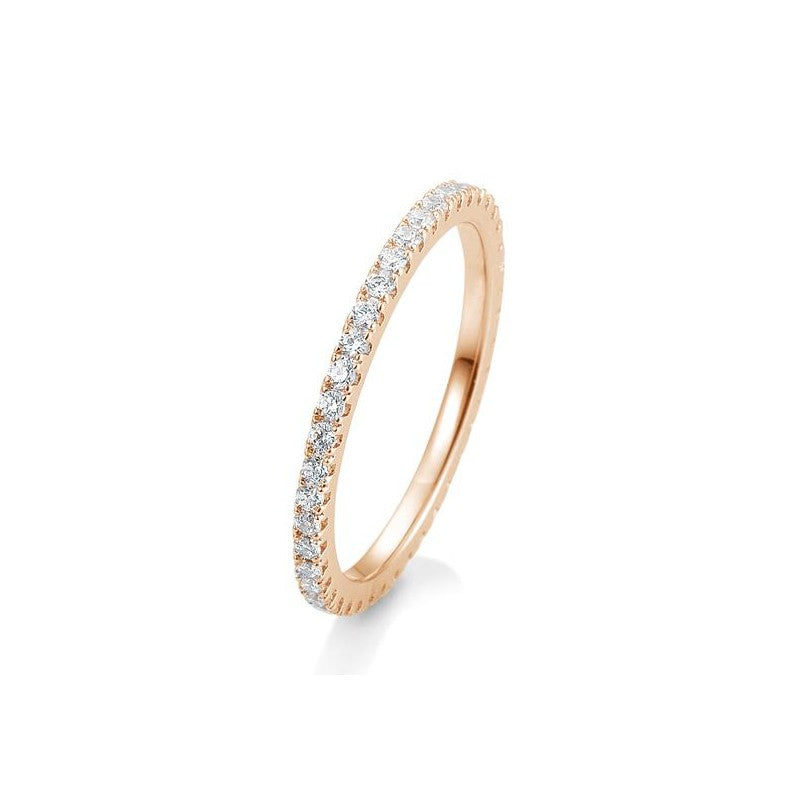 Memoire Ring /Damenring in 585 Rotgold mit umlaufenden Brillanten