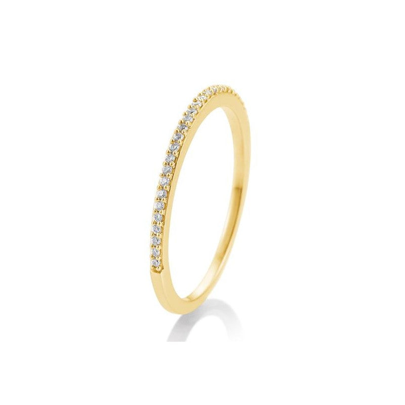 Memoire Ring /Vorsteckringe  in Gelbgold Weißgold Rotgold mit 0,112ct Brillant