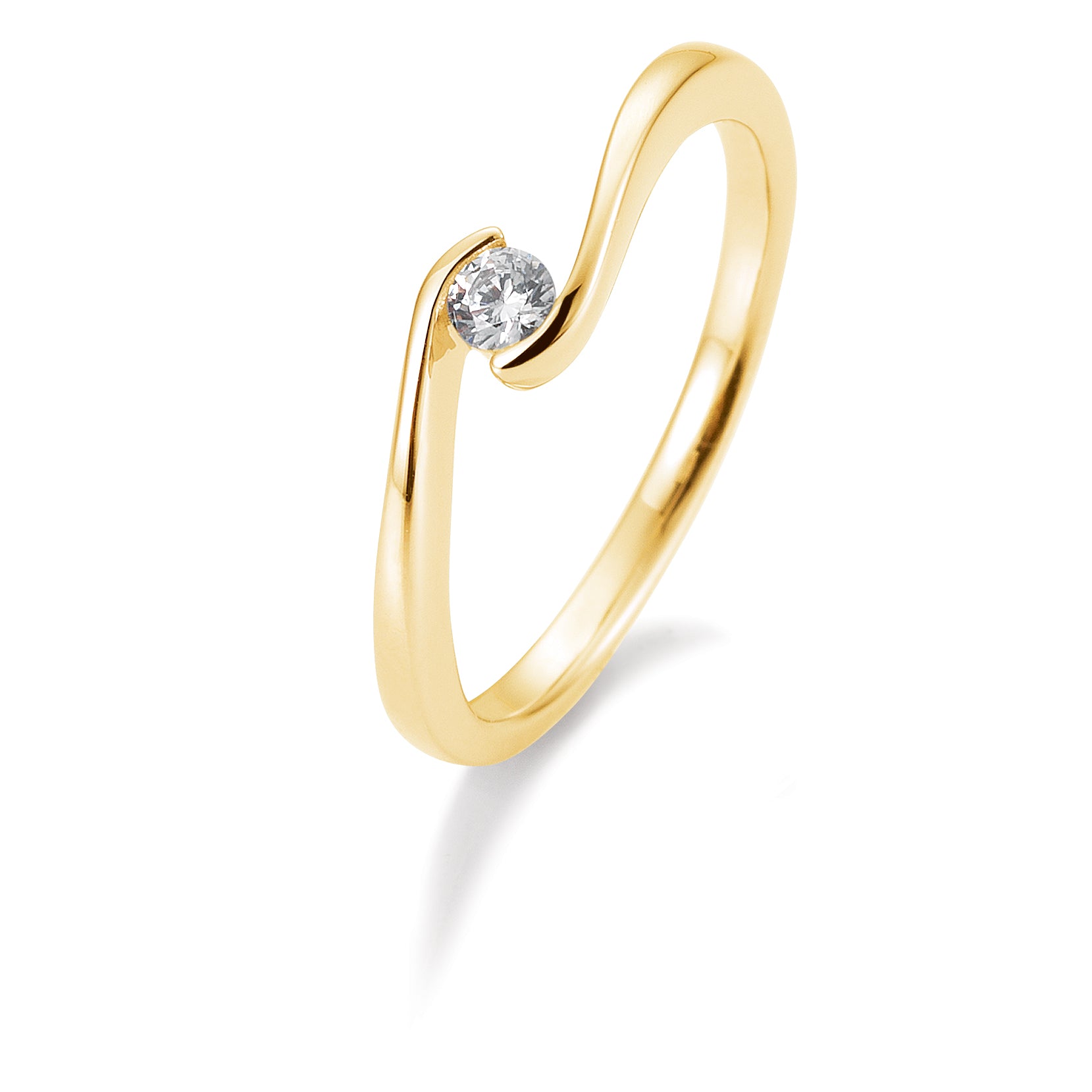 Verlobungsring Twister Gold geschwungen