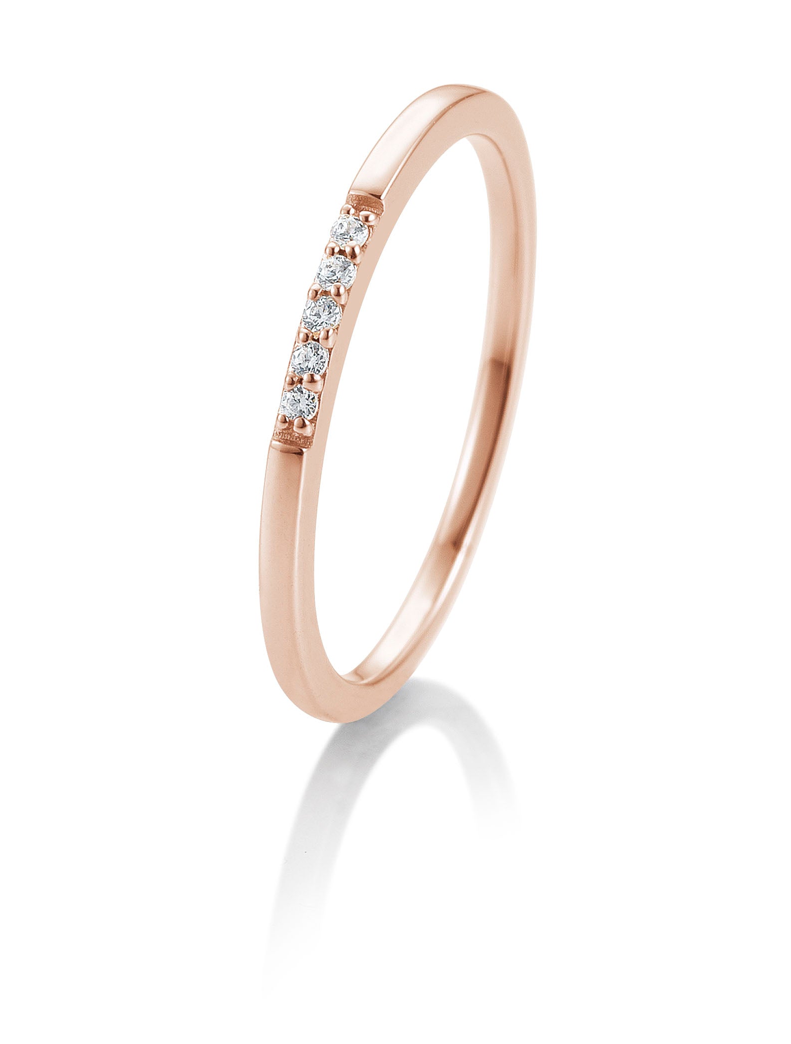 Memoire Ring Gold mit 5 Brillianten