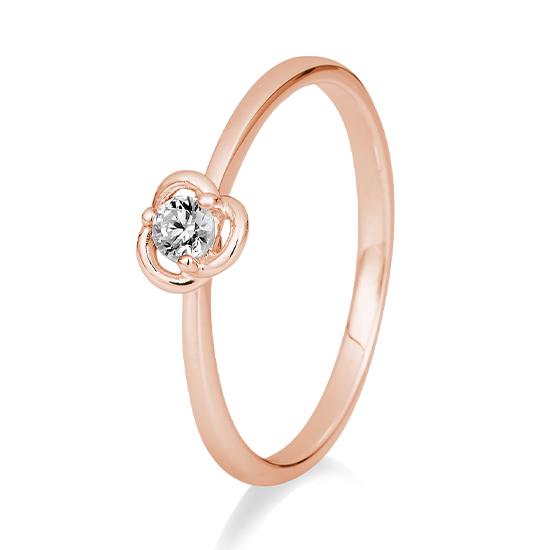 Breuning Solitaire Ring Breuning Solitaire Ring Rosen Fassung mit Brillant Rot-Gold in der Hochzeitsschmiede Aachen kaufen