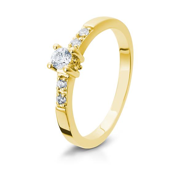 Breuning Solitaire Ring Breuning Solitaire Ring Zirkonia Gelb-Gold in der Hochzeitsschmiede Aachen kaufen