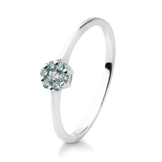 Breuning Solitaire Ring Breuning Solitaire Ring Brillant ice blue Weiss-Gold in der Hochzeitsschmiede Aachen kaufen