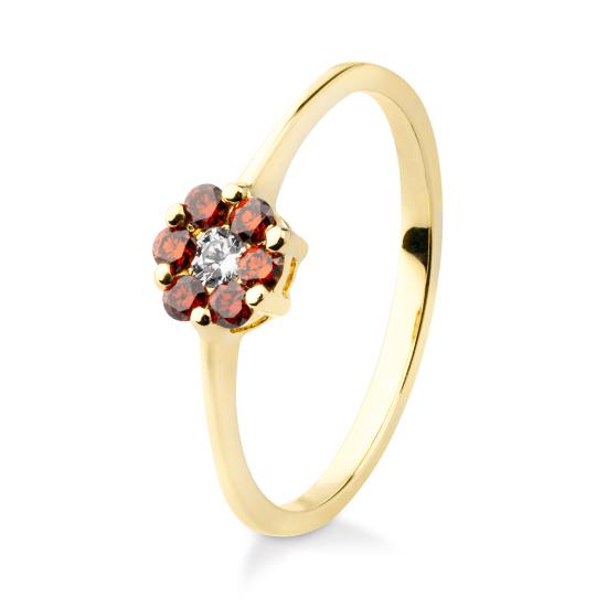 Breuning Solitaire Ring Breuning Solitaire Ring Brillant rot Brill Gelb-Gold in der Hochzeitsschmiede Aachen kaufen