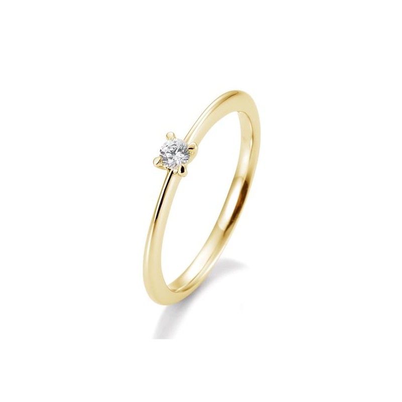 Verlobungsring 4er Krappe mit Brillant in Gold oder Platin