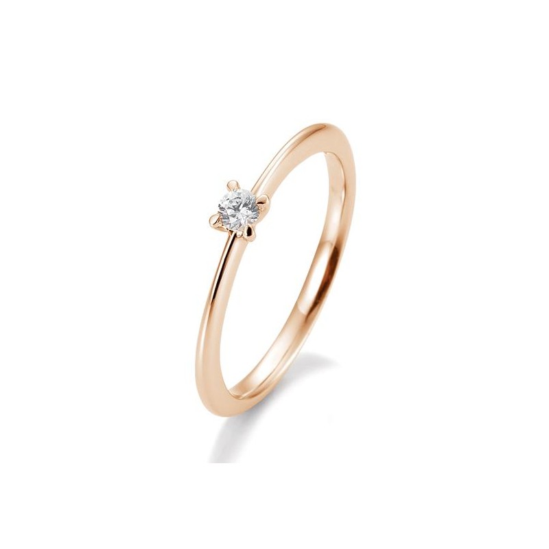 Verlobungsring 4er Krappe mit Brillant in Gold oder Platin