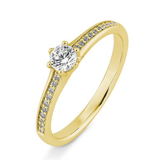 Breuning Verlobungsring Breuning Solitaire 6er Krappe Gelb-Gold in der Hochzeitsschmiede Aachen kaufen