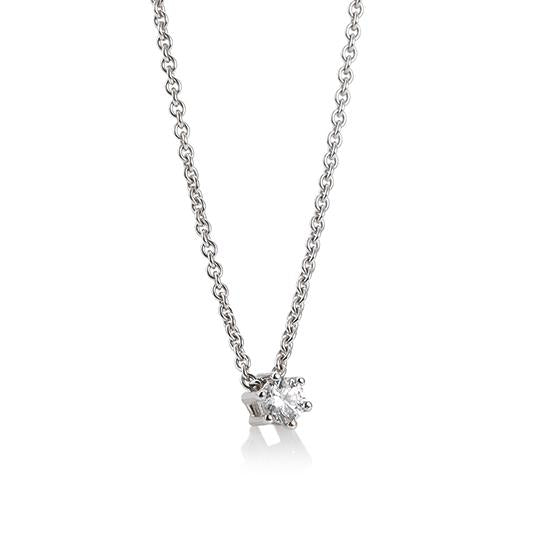 Breuning Collier Breuning Solitaire Collier 6er Krappe Weiss-Gold in der Hochzeitsschmiede Aachen kaufen