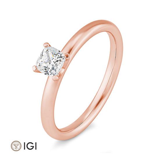 Breuning Verlobungsring Breuning Solitaire Cushion Rot-Gold in der Hochzeitsschmiede Aachen kaufen