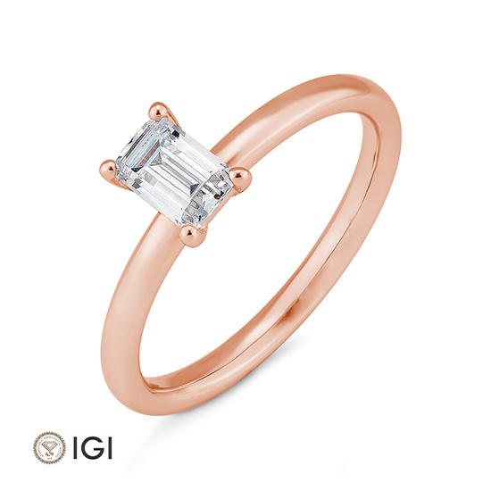 Breuning Verlobungsring Breuning Solitaire Emerald Rot-Gold in der Hochzeitsschmiede Aachen kaufen