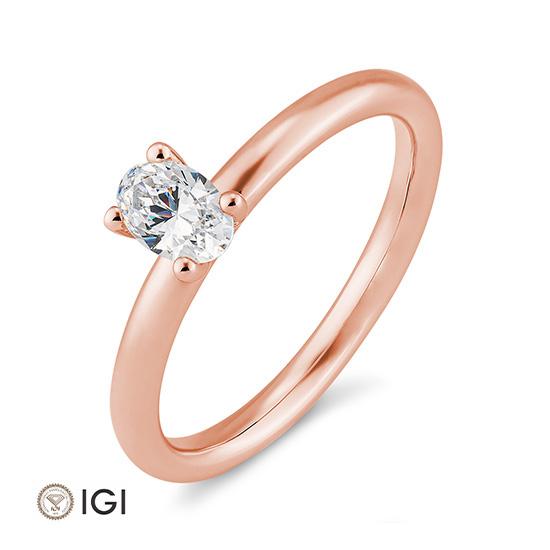 Breuning Verlobungsring Breuning Solitaire Oval Rot-Gold in der Hochzeitsschmiede Aachen kaufen