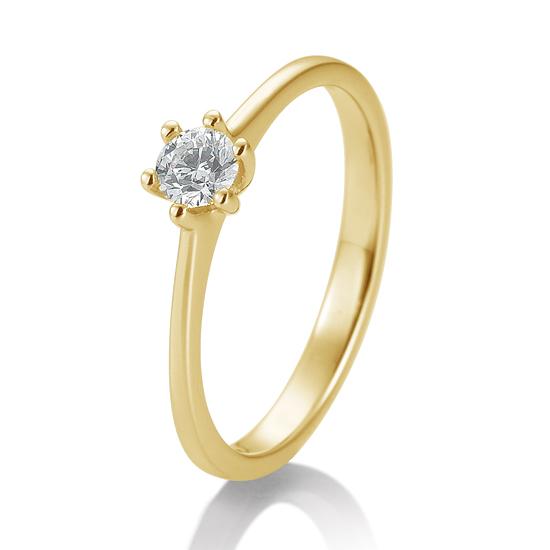 Breuning Verlobungsring Breuning Solitaire 6er Krappe Gelb-Gold in der Hochzeitsschmiede Aachen kaufen