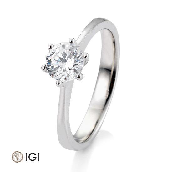 Breuning Verlobungsring Breuning Solitaire 6er Krappe Platin in der Hochzeitsschmiede Aachen kaufen