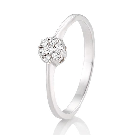 Breuning Verlobungsring Breuning Solitaire Verlobungsring Flower Weiss-Gold in der Hochzeitsschmiede Aachen kaufen