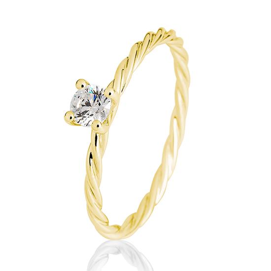 Breuning Verlobungsring Breuning Solitaire Verlobungsring Kordel Gelb-Gold in der Hochzeitsschmiede Aachen kaufen