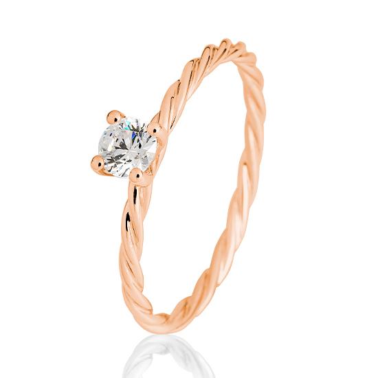 Breuning Verlobungsring Breuning Solitaire Verlobungsring Kordel Rot-Gold in der Hochzeitsschmiede Aachen kaufen