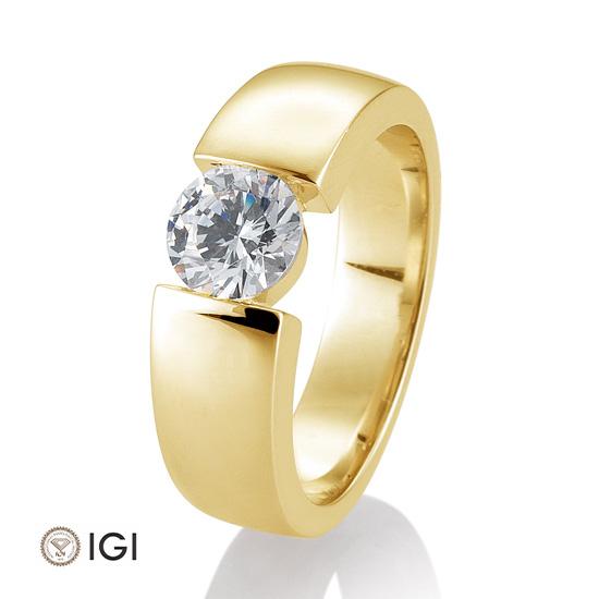 Breuning Solitaire Ring Breuning Solitaire Ring Spann Gelb-Gold in der Hochzeitsschmiede Aachen kaufen