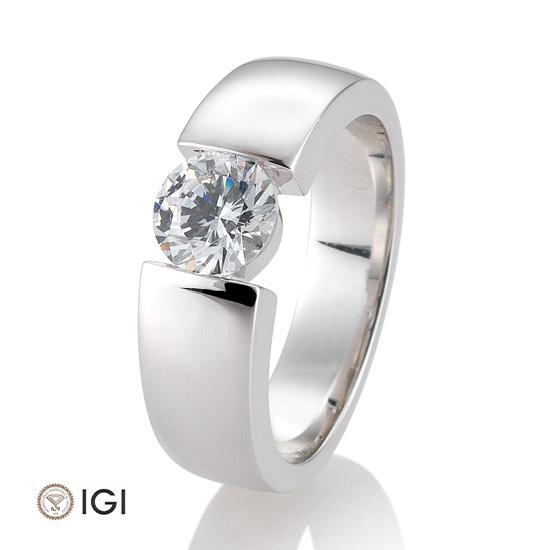 Breuning Solitaire Ring Breuning Solitaire Ring Spann Weiss-Gold in der Hochzeitsschmiede Aachen kaufen