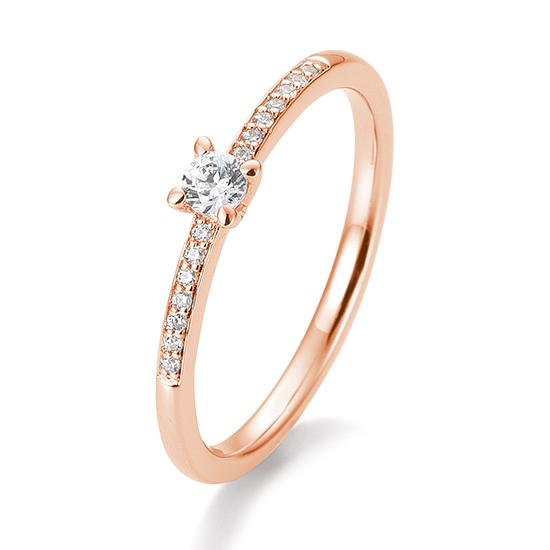 Breuning Solitaire Ring Breuning Solitaire Ring 4er Krappe Rot-Gold in der Hochzeitsschmiede Aachen kaufen