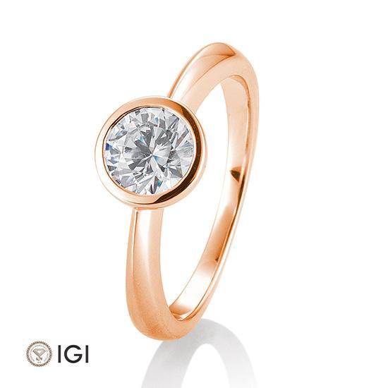 Breuning Solitaire Ring Breuning Solitaire Ring Zarge Rot-Gold in der Hochzeitsschmiede Aachen kaufen