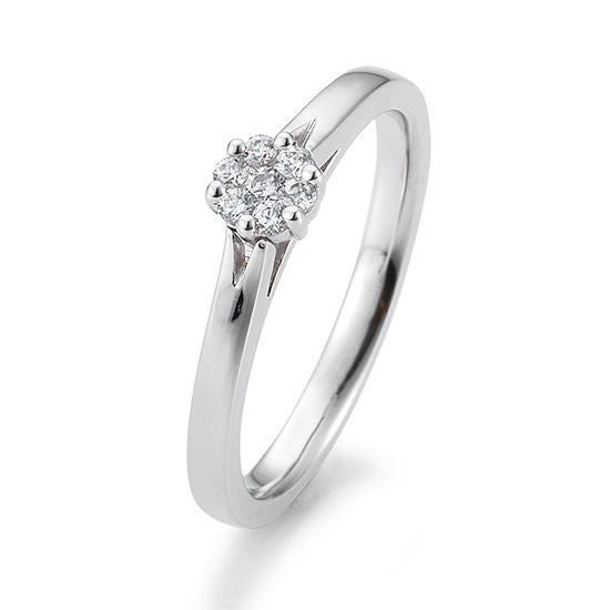 Breuning Verlobungsring Breuning Solitaire Verlobungsring Flower Weiss-Gold in der Hochzeitsschmiede Aachen kaufen