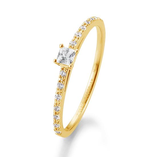 Breuning Verlobungsring Breuning Solitaire Princess Cut Gelb-Gold in der Hochzeitsschmiede Aachen kaufen
