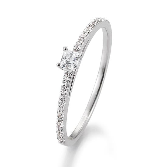 Breuning Verlobungsring Breuning Solitaire Princess Cut Weiss-Gold in der Hochzeitsschmiede Aachen kaufen