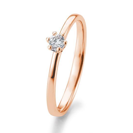 Breuning Solitaire Ring Breuning Solitaire Ring 6er Krappenfassung Rot-Gold in der Hochzeitsschmiede Aachen kaufen