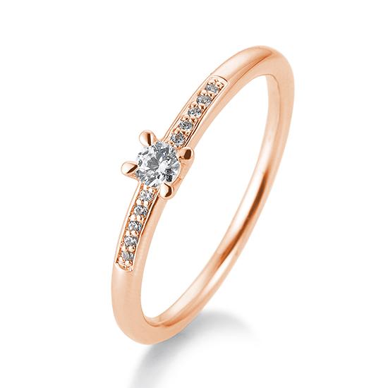 Breuning Verlobungsring Breuning Solitaire Verlobungsring Pave Rot-Gold in der Hochzeitsschmiede Aachen kaufen