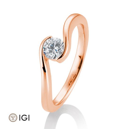 Breuning Solitaire Ring Breuning Solitaire Ring Schwung Rot-Gold in der Hochzeitsschmiede Aachen kaufen