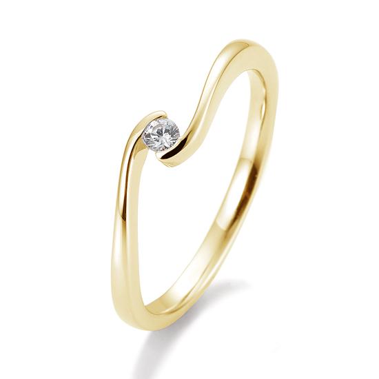 Breuning Solitaire Ring Breuning Solitaire Ring Schwung Gelb-Gold in der Hochzeitsschmiede Aachen kaufen