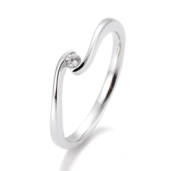 Breuning Solitaire Ring Breuning Solitaire Ring Schwung Weiss-Gold in der Hochzeitsschmiede Aachen kaufen