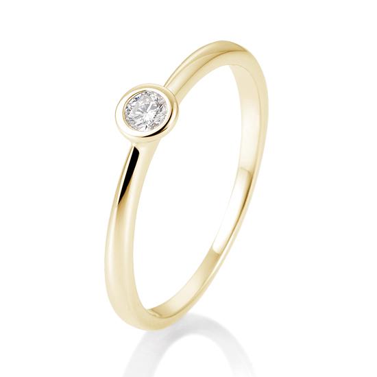 Breuning Solitaire Ring Breuning Solitaire Ring Zarge Gelb-Gold in der Hochzeitsschmiede Aachen kaufen