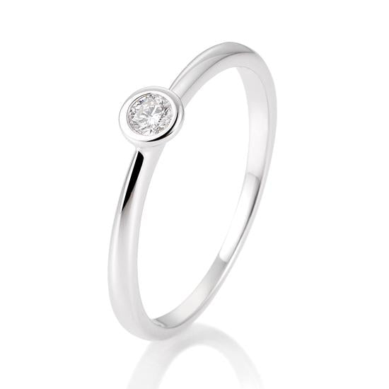 Breuning Solitaire Ring Breuning Solitaire Ring Zarge Weiss-Gold in der Hochzeitsschmiede Aachen kaufen