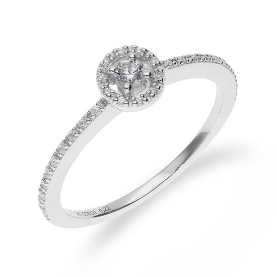 Breuning Verlobungsring Breuning Solitaire Fantasy Pave Weiss-Gold in der Hochzeitsschmiede Aachen kaufen