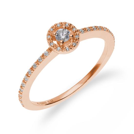 Breuning Verlobungsring Breuning Solitaire Fantasy Pave Rot-Gold in der Hochzeitsschmiede Aachen kaufen