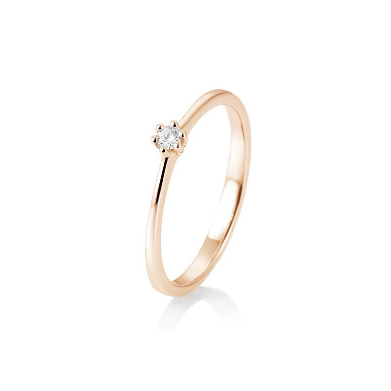 Verlobungsring 6er Krappe mit Brillant in Gold oder Platin