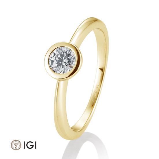 Breuning Solitaire Ring Breuning Solitaire Ring Zarge Gelb-Gold in der Hochzeitsschmiede Aachen kaufen