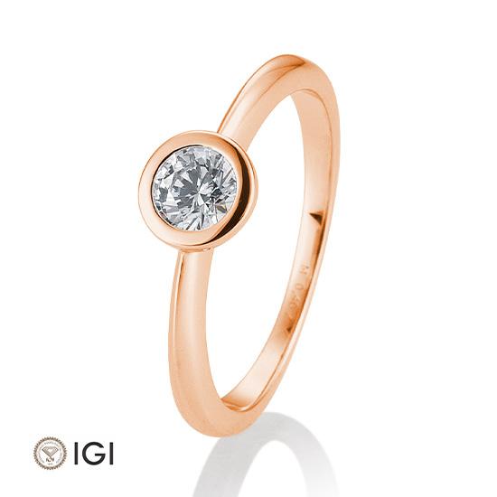 Breuning Solitaire Ring Breuning Solitaire Ring Zarge Rot-Gold in der Hochzeitsschmiede Aachen kaufen