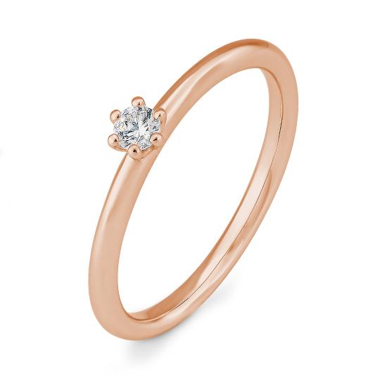 Breuning Verlobungsring Breuning Solitaire 6er Krappe Rot-Gold in der Hochzeitsschmiede Aachen kaufen
