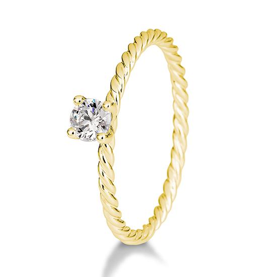 Breuning Verlobungsring Breuning Solitaire Verlobungsring Kordel Gelb-Gold in der Hochzeitsschmiede Aachen kaufen