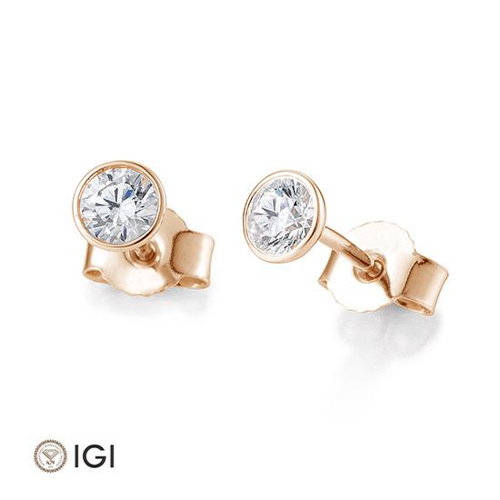 Breuning Ohrschmuck Breuning Solitaire Ohrstecker Zarge Rot-Gold in der Hochzeitsschmiede Aachen kaufen