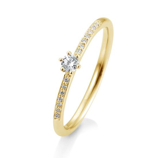 Breuning Verlobungsring Breuning Solitaire Verlobungsring Pavé Gelb-Gold in der Hochzeitsschmiede Aachen kaufen