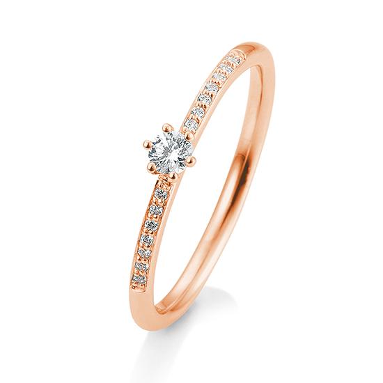 Breuning Verlobungsring Breuning Solitaire Verlobungsring Pavé Rot-Gold in der Hochzeitsschmiede Aachen kaufen