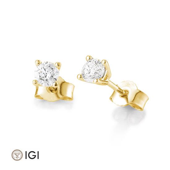 Breuning Ohrschmuck Breuning Solitaire Ohrstecker 4er Krappe Gelb-Gold in der Hochzeitsschmiede Aachen kaufen