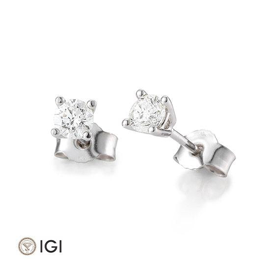 Breuning Ohrschmuck Breuning Solitaire Ohrstecker 4er Krappe Weiss-Gold in der Hochzeitsschmiede Aachen kaufen
