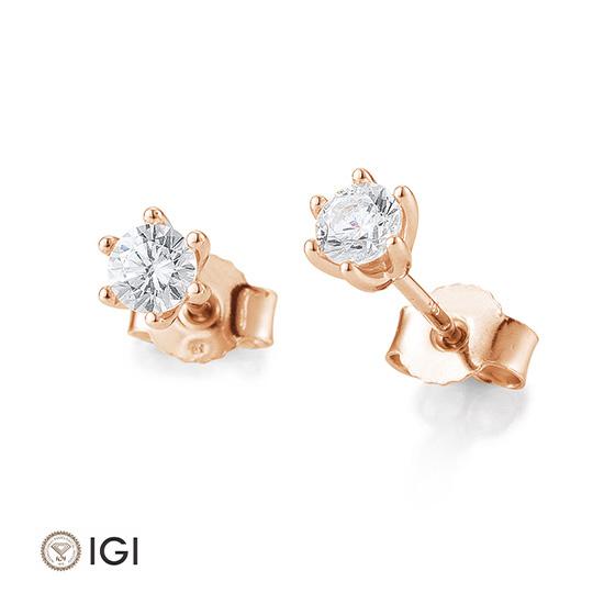 Breuning Ohrschmuck Breuning Solitaire Ohrstecker 6er Krappe Rot-Gold in der Hochzeitsschmiede Aachen kaufen