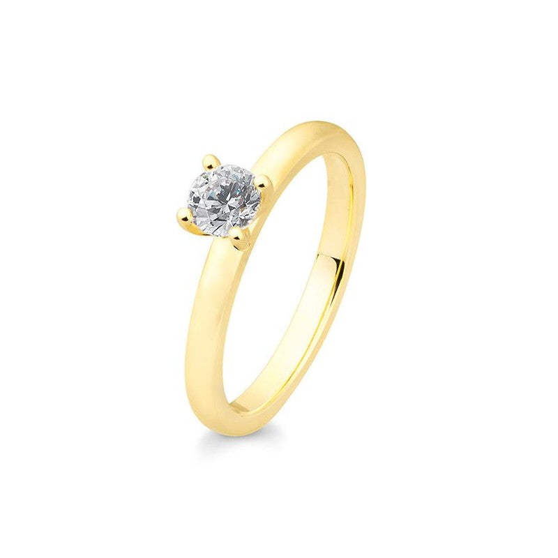 Verlobungsring 4er Krappe mit Brillant in Gold oder Platin