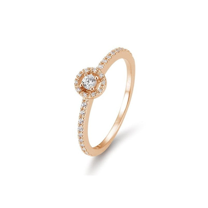 Verlobungsring Fantasy Pavé rund mit Brillanten in Gold oder Platin